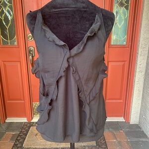 Intimately Free Black Ruffled Boho Tie Strap Cami